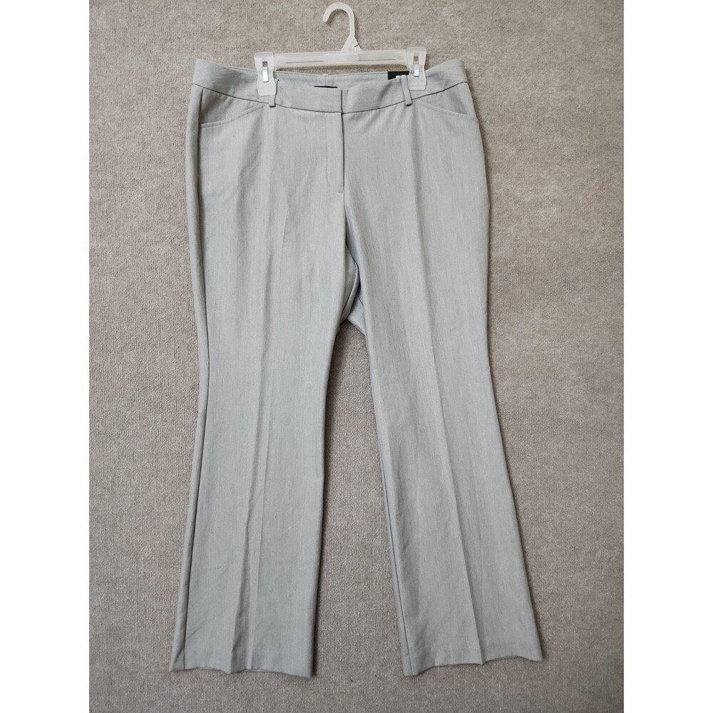 Worthington Modern Fit Trouser Leg Dress Pants Womens 16 Gray Herringbone NEW
